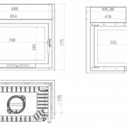 Миниатюра Топка ECT Font/800/L 18 кВт, угловое стекло слева 2