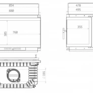 Миниатюра Топка ECT Font/800/R 18 кВт, угловое стекло справа 2