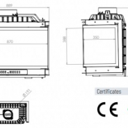 Миниатюра Топка ECT Font/800/LR 18 кВт, трехстороннее стекло 2