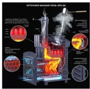 Миниатюра Чугунная печь для бани GFS ЗК 25 (П2) Ураган 4