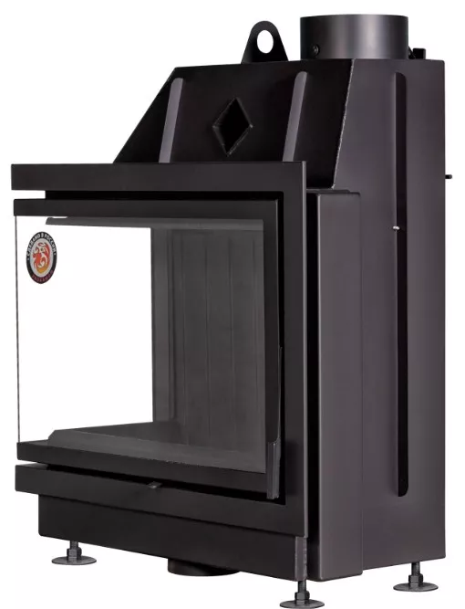 Изображение Каминная топка Экокамин Альфа 800 LB два стекла левая черный шамот 2