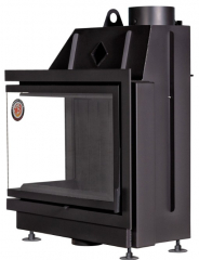 Миниатюра Каминная топка Экокамин Альфа 800 LB два стекла левая черный шамот 2