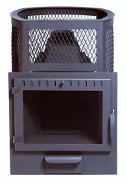 Миниатюра Печь банная чугунная Сибирь 20, панорамная дверца, сетка 3 Миниатюра Печь банная чугунная Сибирь 20, панорамная дверца, сетка 3