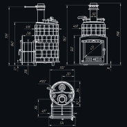 Миниатюра Чугунная печь для бани Авангард ЗК 35 (П2) Pro 7