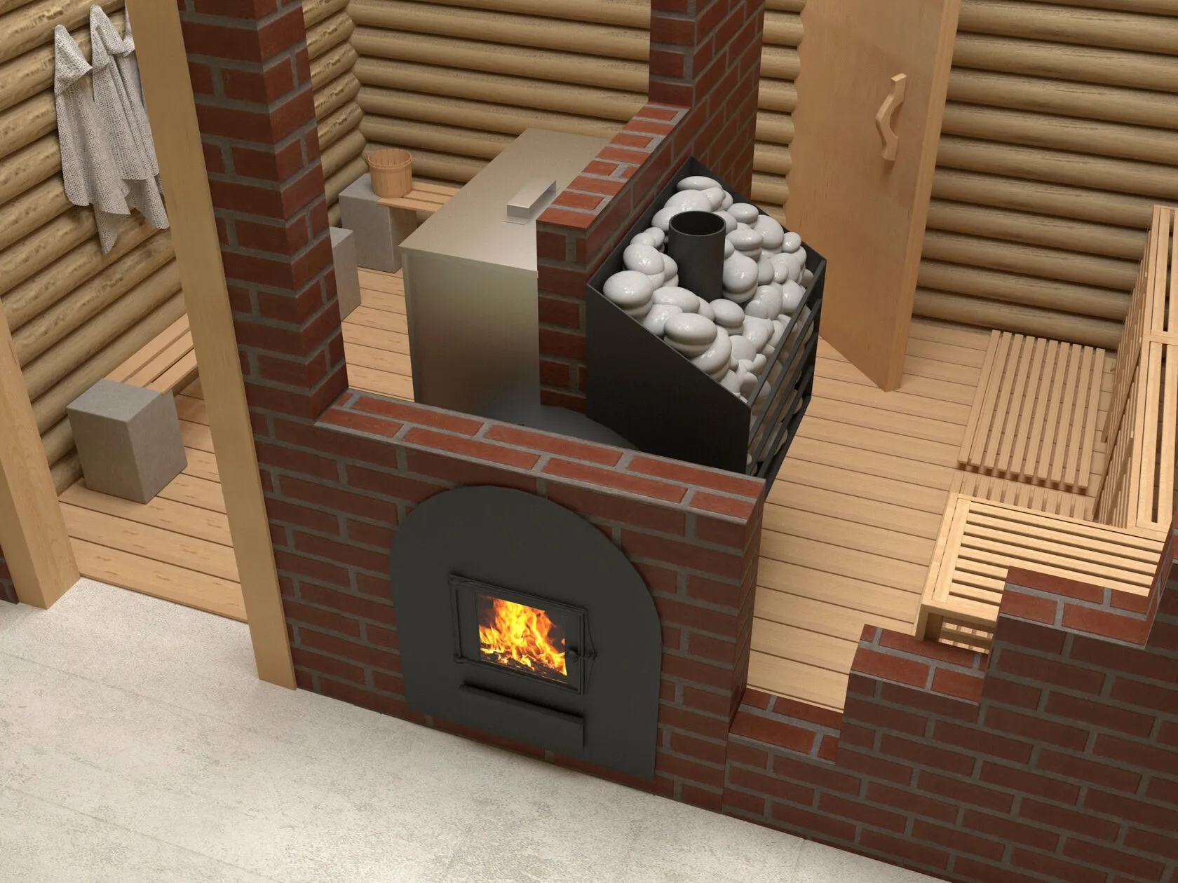 Изображение Печь для бани Сабантуй 3D 16 Панорама бак слева 2