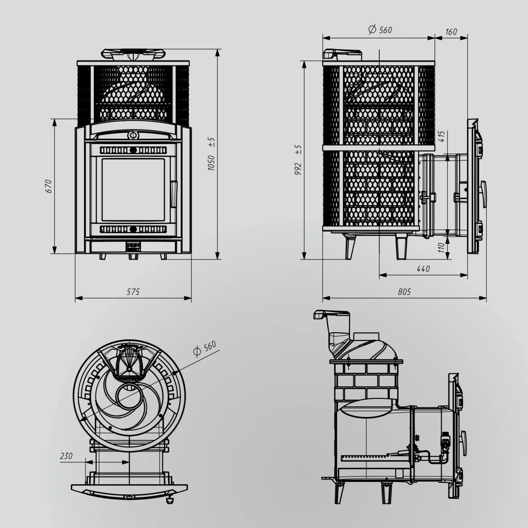 Изображение Печь банная «Атмосфера L» сетка нержавейка с газовой горелкой 4