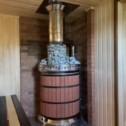 Миниатюра Кирпичная печь банная большая (круглая) РУССКАЯ БАНЯ в кирпичной облицовке (ПББ) (КДМ) до 20 м3 5