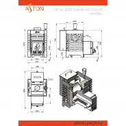 Миниатюра Печь для бани ASTON 12 НЕРЖ. АКВА, бак 24л в комплекте (ASTON) 6 - 14 м3 5