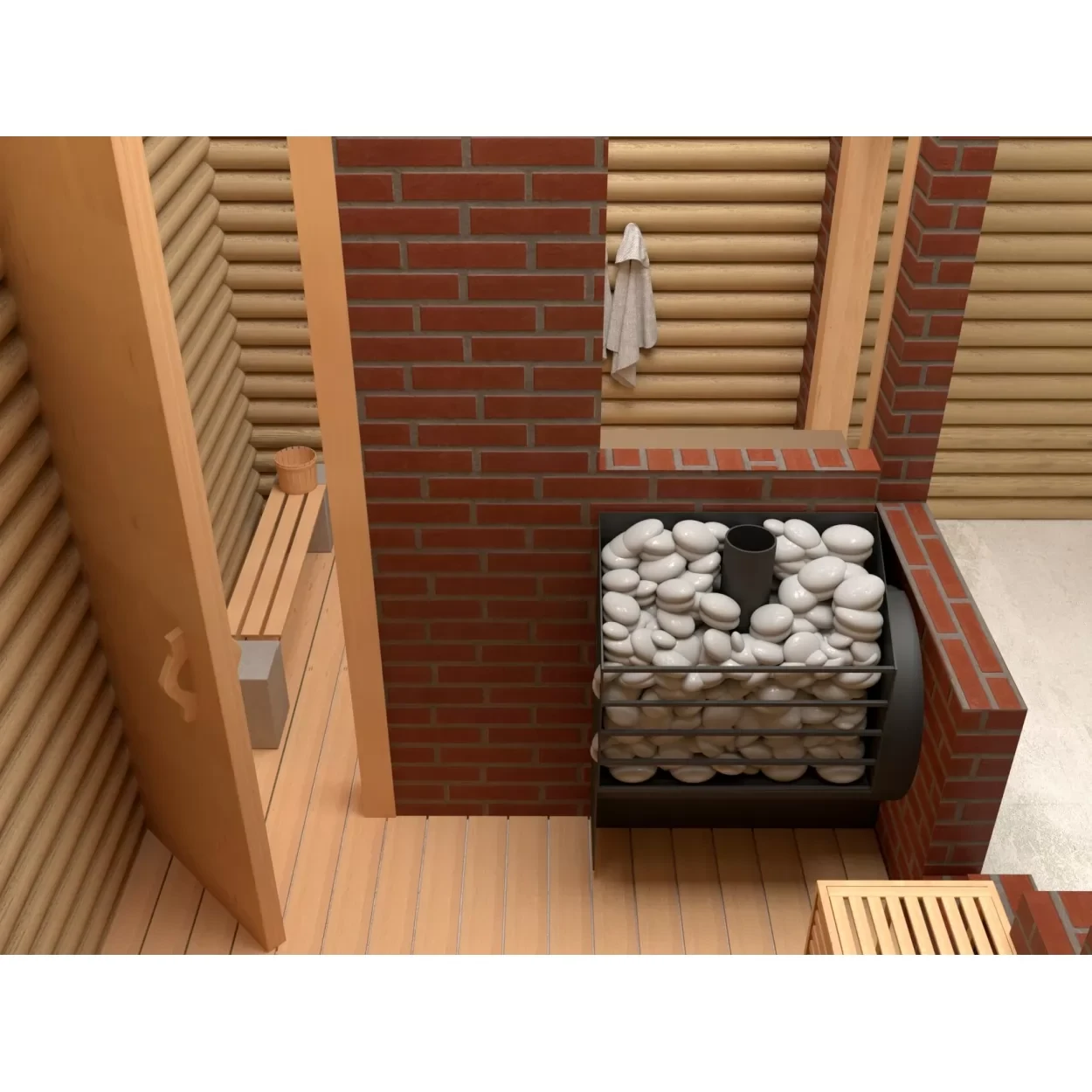 Изображение Печь для бани САБАНТУЙ 3D 20 под бак справа (бак в комплект не входит) (Сабантуй) 10 - 20 м3 2