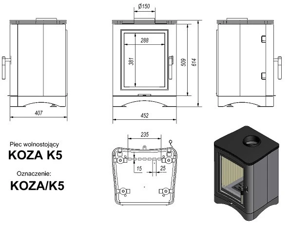 Изображение Печь Kratki Koza/K5 4