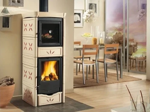 Изображение Печь-камин La Nordica Nicoletta Forno Evo Silk Vogue Ametista Бежевый с красным) 2